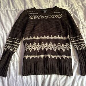 Dex Chocolate and Cream Knit Sweater